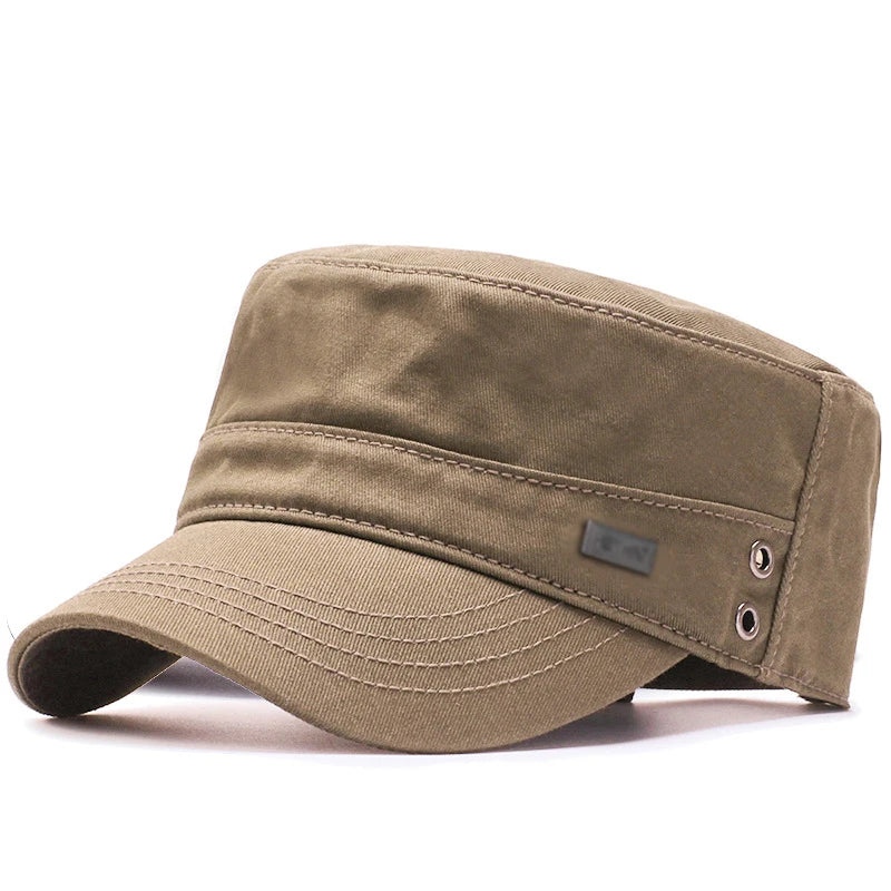 Men’s Flat Top Baseball Cap – Casual Cotton Sunshade Hat Four Seasons