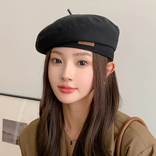 Autumn Beret Hat for Women Vintage Brown Artist Painter Caps