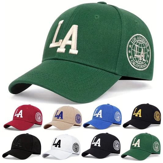 Unisex LA Embroidery Baseball Cap Adjustable Casual Sports Golf Hat Spring Autumn