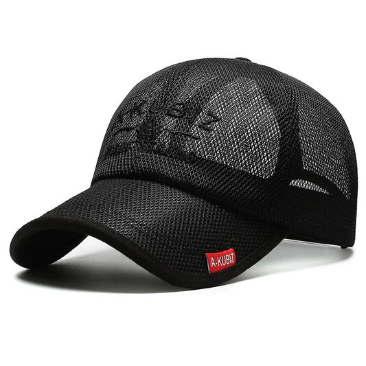 Unisex Letter Pattern Mesh Trucker Cap, Curved Brim Sun Protection Quick Drying Breathable Sports Baseball Cap