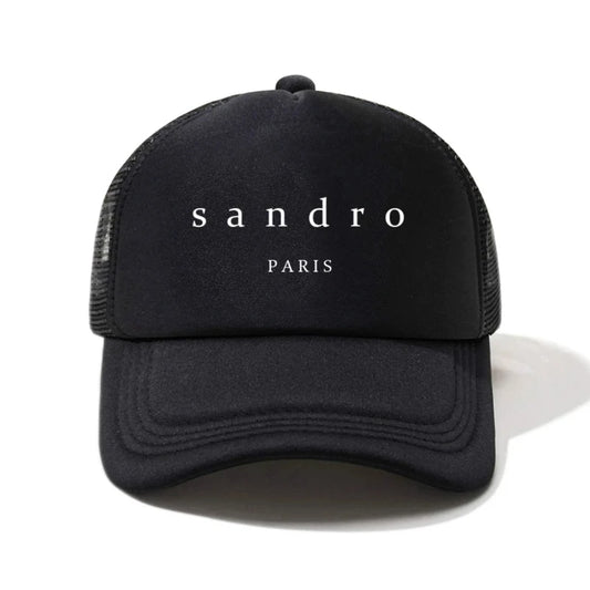 “sandrro” Printed Sponge Half Mesh Outdoor Adjustable Fashion Hat Unisex Holiday Cap