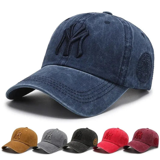 Korean Washed Distressed Baseball Cap Unisex – Soft Top Casual Sun Hat