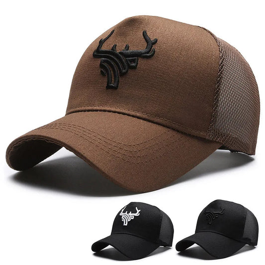 Animal Antlers Embroidery Baseball Cap – Unisex Adjustable Outdoor Sun Hat