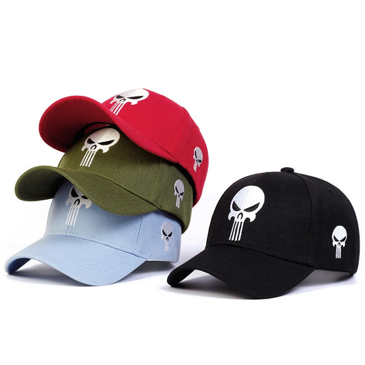 Unisex Skull Embroidery Baseball Cap Adjustable Casual Sun Hat Spring Autumn