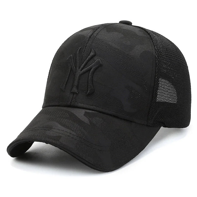 Camouflage Embroidery Baseball Cap – Men's Breathable Mesh Hat