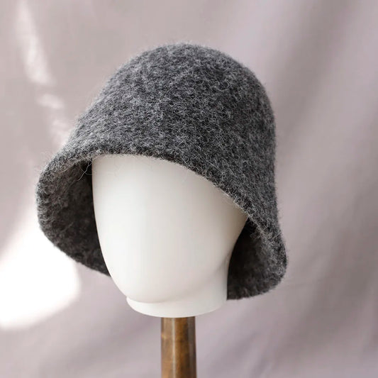 Autumn Winter Wool Women Fashion Vintage Bucket Hat