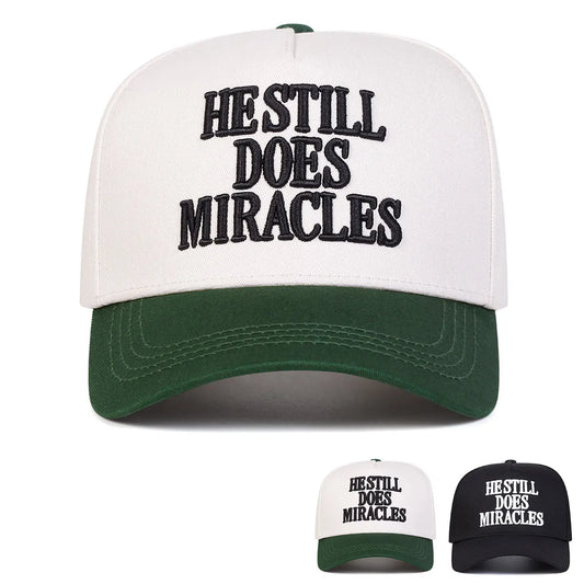 Unisex HESTILL DOES MIRACLES Embroidery Baseball Cap Adjustable Casual Sun Hat