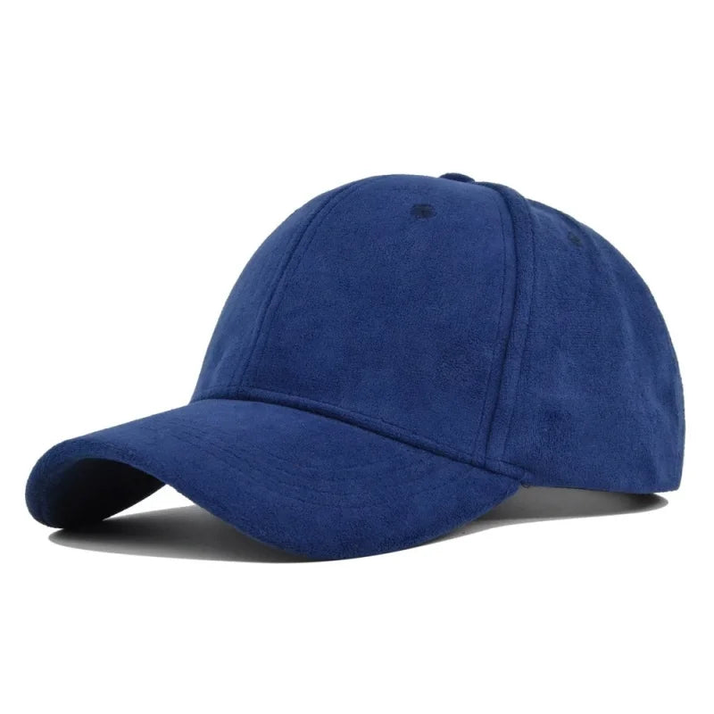 Autumn Winter False Suede Solid Retro Baseball Caps