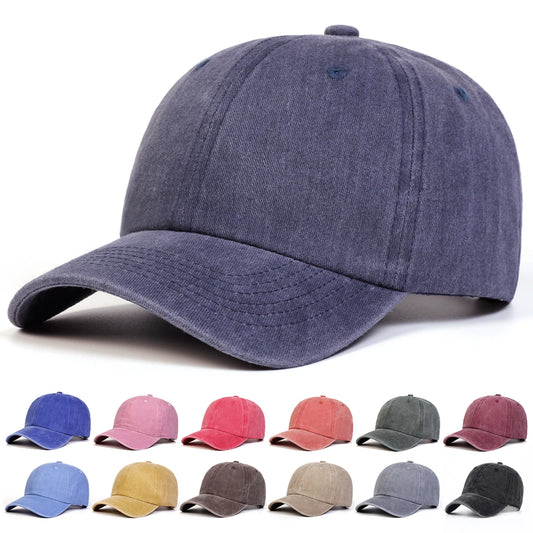 Unisex Light Washed Solid Color Baseball Cap Adjustable Casual Hip Hop Sun Hat