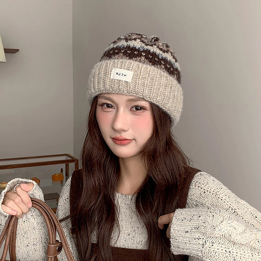 Autumn Winter Warm Crochet Bonnet Outdoor Windproof Warm Ear Protection Beanies
