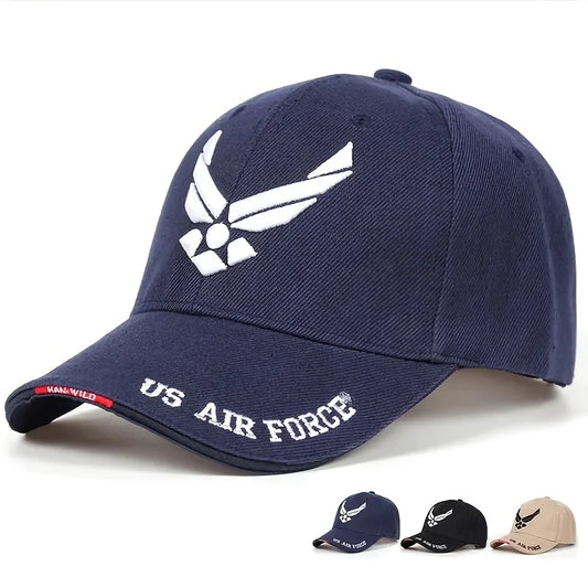 Unisex US Air Force V Embroidery Baseball Cap Adjustable Casual Sun Hat Spring Autumn