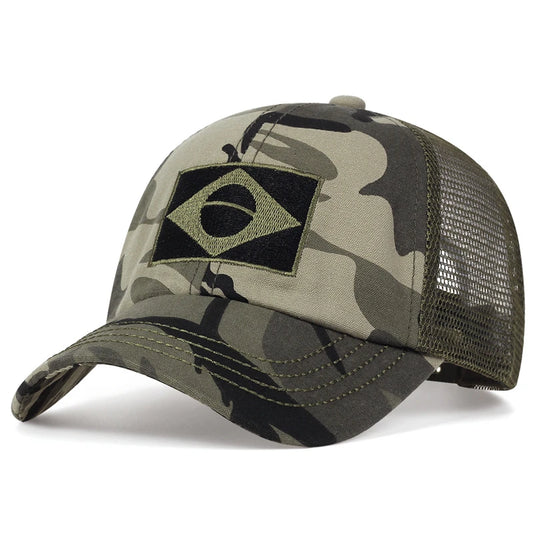 Brazil Flag Camouflage Baseball Cap Adjustable Outdoor Cotton Hip Hop Sports Hat