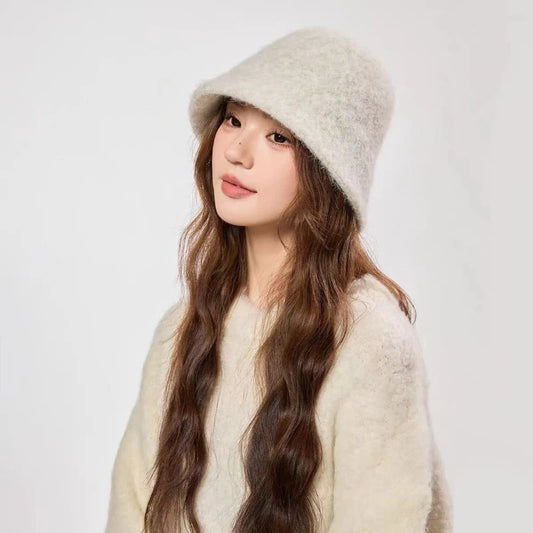 Autumn Winter Wool Bucket Hat Women Fashion Vintage Fisherman Hats