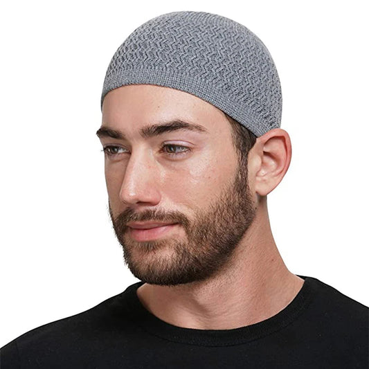Autumn and Winter Wave Jacquard Neutral Dome Knitted Hat